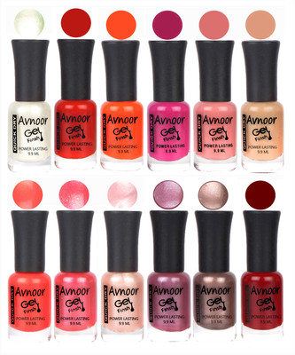 

Avnoor Trendy Color Gel Nail Polish Combo Set No 178 Multicolor(Pack of 12)
