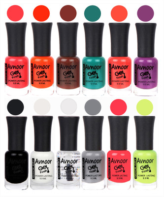 

Avnoor Trendy Color Gel Nail Polish Combo Set No 147 Multicolor(Pack of 12)