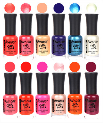 

Avnoor Trendy Color Gel Nail Polish Combo Set No 425 Multicolor(Pack of 12)
