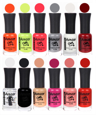 

Avnoor Trendy Color Gel Nail Polish Combo Set No 220 Multicolor(Pack of 12)