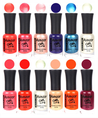 

Avnoor Trendy Color Gel Nail Polish Combo Set No 430 Multicolor(Pack of 12)