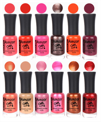 

Avnoor Trendy Color Gel Nail Polish Combo Set No 505 Multicolor(Pack of 12)
