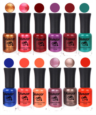 

Avnoor Trendy Color Gel Nail Polish Combo Set No 360 Multicolor(Pack of 12)