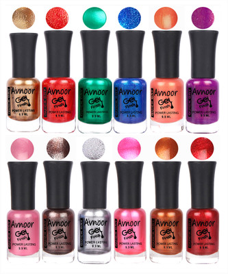 

Avnoor Trendy Color Gel Nail Polish Combo Set No 272 Multicolor(Pack of 12)