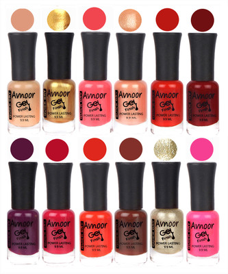

Avnoor Trendy Color Gel Nail Polish Combo Set No 559 Multicolor(Pack of 12)