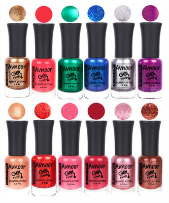 

Avnoor Trendy Color Gel Nail Polish Combo Set No 229 Multicolor(Pack of 12)