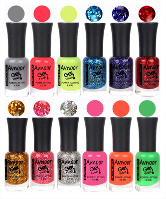 

Avnoor Trendy Color Gel Nail Polish Combo Set No 432 Multicolor(Pack of 12)
