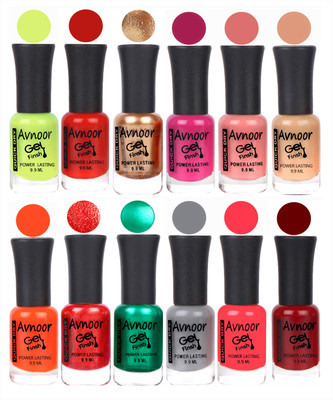 

Avnoor Trendy Color Gel Nail Polish Combo Set No 577 Multicolor(Pack of 12)