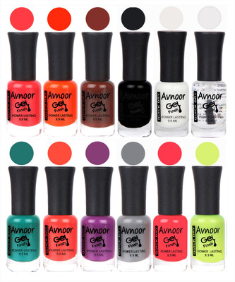 

Avnoor Trendy Color Gel Nail Polish Combo Set No 149 Multicolor(Pack of 12)