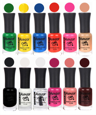

Avnoor Trendy Color Gel Nail Polish Combo Set No 535 Multicolor(Pack of 12)