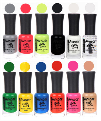 

Avnoor Trendy Color Gel Nail Polish Combo Set No 622 Multicolor(Pack of 12)