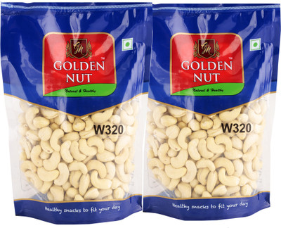 

Golden Nut Cashew nuts, W320 - pack of 2(500g each) Cashews(1000 g, Pouch)
