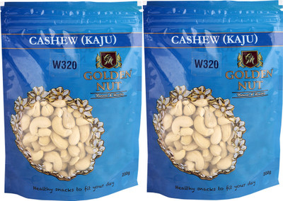 

Golden Nut Cashew nuts, W320 - pack of 2, (200g each) Cashews(400 g, Pouch)