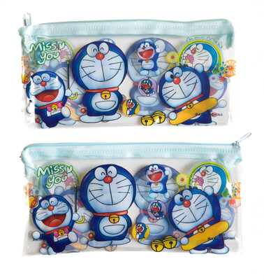 

Feel Alive Doraemon Doraemon Art Plastic Pencil Boxes(Set of 2, Multicolor)