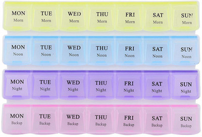 

Anytech 28 Day 7 days 28 Days 4 Weeks for 7 Days Pill Medicine Box Organizer for Vitamins Tablets Pill Box Pill Box(Multicolor)