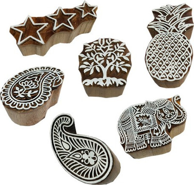 skart wooden printing blocks123 Printing Blocks(Pack of 6)