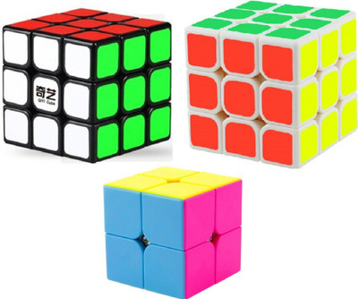 

Nabhya High Speed Magic Rubik Cube Combo Set of 3 (QIYI 3X3 ,Qiyi 3X3 black & 2X2) Puzzle Brainstorming Game Toy(3 Pieces)