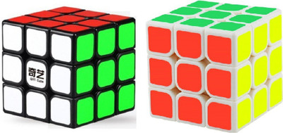 

Nabhya High Speed Magic Rubik Cube Combo Set of 2 (QIYI 3X3 Black & 3x3 White) Puzzle Brainstorming Game Toy(2 Pieces)