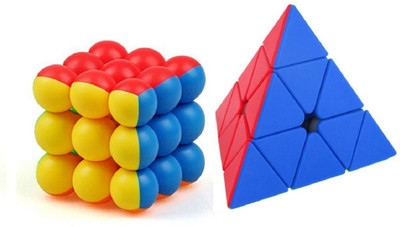 

Nabhya High Speed Magic Rubik Cube Combo Set of 2 (Pyraminx & 3X3 Bubble Cube) Puzzle Brainstorming Game Toy(2 Pieces)