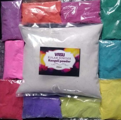 VASU Pack of 10 Rangoli Powder(Multicolor)