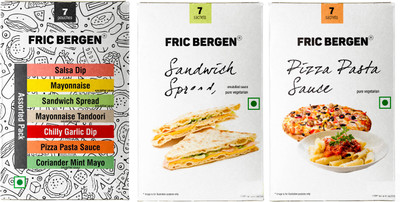 

Fric Bergen Combo Of Sandwich Spread (Pack 1)+Mix Sauces (Pack 1)+Combo Of Pizza Pasta Sause (Pack 1) Sauces & Ketchup(756 g)
