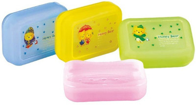 

Plasto World - Honey Set of 4 Soap Case - Virgin Plastic Soap holder(Blue, Green, Pink, Yellow)