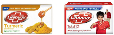 

Lifebuoy Turmeric and Active Silver Soap 1.250kg (PACK of 2) 625g(1250 g, Pack of 10)