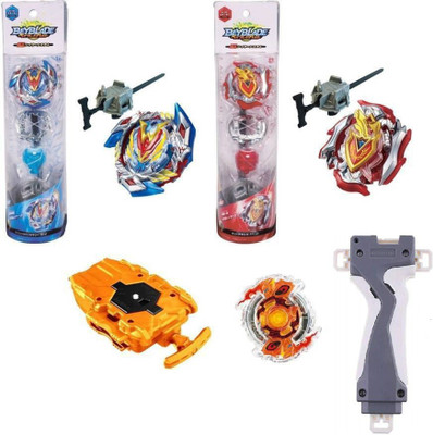 

Bestie Toys B-105 Zet Achilles , B-104 Beyblade Burst Winning Valkyrie.12vi & Roktavor R2 with string launcher and handle(Multicolor)