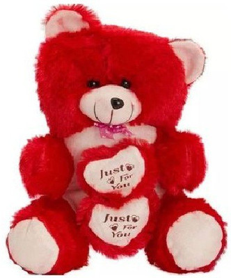

Nihan Enterprises Soft & Cute Red Color Fur Teddy Bear - 45 CM - 45 cm(Red)