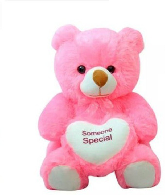 

Nihan Enterprises Soft & Cute Pink Color Fur Hreat Someone special Teddy Bear - 45 CM - 45 cm(Pink)