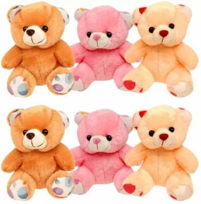 

Kanchan Toys Teddy Bear Super Cute For Kids Pack Of 6 - 13 cm(Multicolor)
