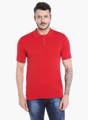 

Donear NXG Solid Men' Polo Neck Red T-Shirt