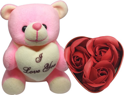 Natali Traders Soft Toy, Artificial Flower Gift Set