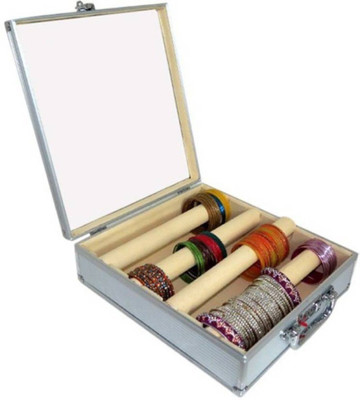 

Hubshi 4 Rods Bangle Box Makeup Vanity Box (Silver) Bangle Box Vanity Box(Silver)