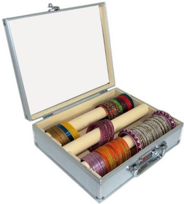 

Hubshi 3 Rods (Silver) Bangle Box Vanity Box(Silver)