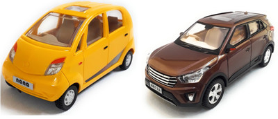 

The Game Begins Combo Pack of Nano Car Toy and Hyundai Creta miniature Car toys (Set of 2 Cars) - Value Pack | Yellow and Brown(Yellow, Brown)