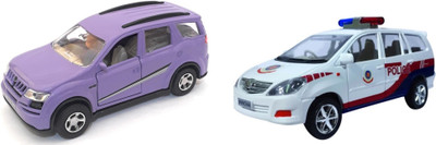 

The Game Begins Combo Pack of XUV 500 Car Toy and Police Car miniature Car toys (Set of 2 Cars) - Value Pack | Purple and White(Purple, White)