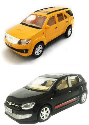 

The Game Begins Combo Pack of Fortuner Car Toy and Polo Car miniature Car toys (Set of 2 Cars) - Value Pack | Yellow and Black(Yellow, Black)