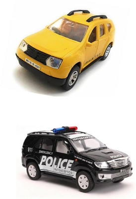 

The Game Begins Combo Pack of Renault Duster Car Toy and Police Car miniature Car toys (Set of 2 Cars) - Value Pack | Yellow and Black(Yellow, Black)