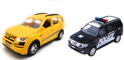 

The Game Begins Combo Pack of XUV 500 Car Toy and Police Car miniature Car toys (Set of 2 Cars) - Value Pack | Yellow and Black(Yellow, Black)