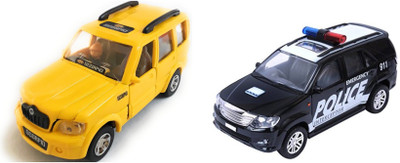 

The Game Begins Combo Pack of Scorpio Car Toy and Police Car miniature Car toys (Set of 2 Cars) - Value Pack | Yellow and Black(Yellow, Black)