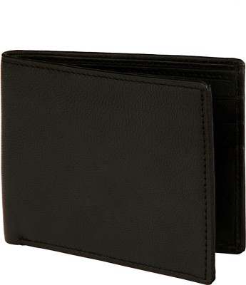 JL Collections Men Casual Black Genuine Leather Wallet(8 Card Slots)