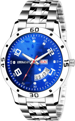 Embassy Shining Blue Dial Watch For Boys Day And Date Series Hybrid Smartwatch Watch - For Men