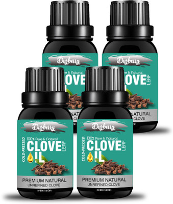 

duzberry 100% Pure CLOVE LEAF OIL 10 ML Pack of 4 (80 ml)(10 ml)