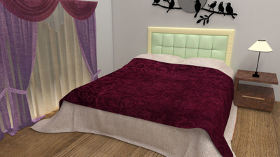 Deeksha Floral Double Mink Blanket for  Heavy Winter(Polyester, Maroon)