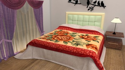 Deeksha Floral Double Mink Blanket for  Mild Winter(Polyester, Multicolor)