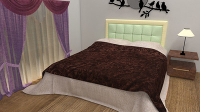 Deeksha Floral Single Mink Blanket for  Heavy Winter(Polyester, COFFEE)