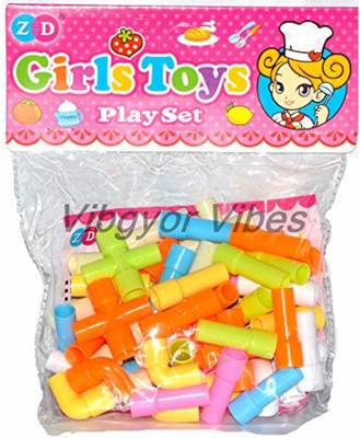 

Vibgyor Vibes Magic Building Kit/Blocks- Colourful Plastic Building Pipe Bolck Kits, Connector Set. Innovative Shapes and Designs Can be Made.(Multicolor)