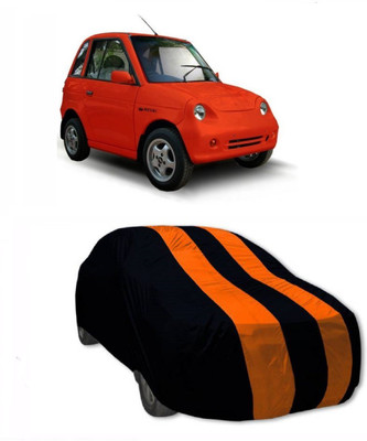 AuraFab Car Cover For Mahindra Reva (With Mirror Pockets)(Orange, Blue)