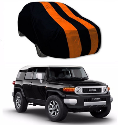 AuraFab Car Cover For Toyota Cruiser (With Mirror Pockets)(Orange, Blue)
